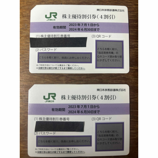 ジェイアール(JR)のJR東日本株主優待券　２枚セット(鉄道乗車券)