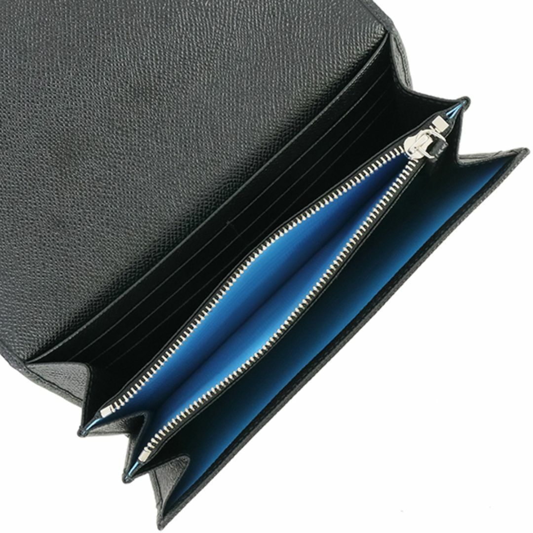 BVLGARI(ブルガリ)のブルガリ ブルガリブルガリ クリップ ラージウォレット ラージウォレット カーフレザー ブラック ブルー シルバー レディース 新品 1527 レディースのファッション小物(財布)の商品写真