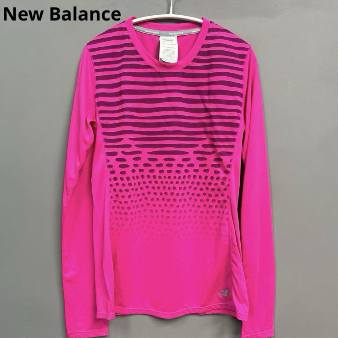 New Balance(ニューバランス)のニューバランス　ランニング　ウェア　ロンT Tシャツ　長袖　ピンク　xs  スポーツ/アウトドアのランニング(ウェア)の商品写真