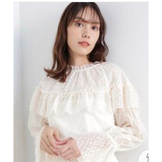 ジルスチュアート(JILLSTUART)の【タグ付未使用】JILLSTUARTジルスチュアートケリードットチュールブラウス(シャツ/ブラウス(長袖/七分))