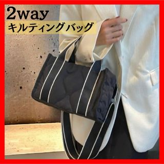 2way ショルダーバッグ ブラック ハンドバッグ 斜め掛け 可愛い(ショルダーバッグ)