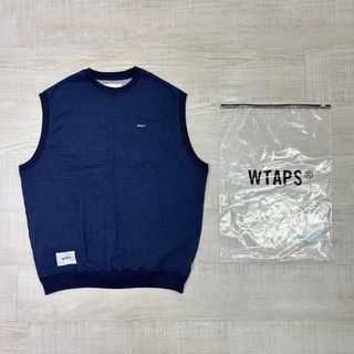 ダブルタップス(W)taps)の22ss WTAPS ベスト ロゴ 刺繍 ワンウォッシュ加工 インディゴ  M(ベスト)