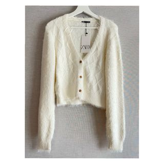 ZARA - 〈SALE〉【新品】ZARA フェイクファー カーディガン　ニット　レディース