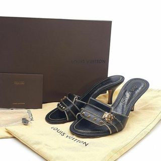 ルイヴィトン(LOUIS VUITTON)のルイヴィトン サンダル ミュール 靴 MA0094 34 21.5cm相当 黒系(サンダル)