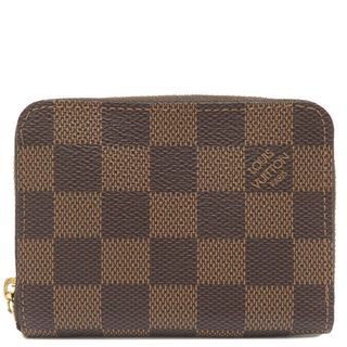 ルイヴィトン(LOUIS VUITTON)のルイヴィトン LOUIS VUITTON コインケース ジッピー コイン パース ダミエキャンバス ダミエエベヌ ゴールド金具 茶 小銭入れ  N63070 RFID 【保存袋】【中古】(その他)