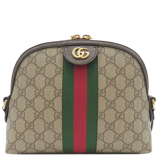 グッチ(Gucci)のグッチ GUCCI ショルダーバッグ オフィディア GGショルダーバッグ GGスプリームキャンバス レザー ベージュ×エボニー ゴールド金具 茶 緑 赤 斜め掛け  499621 【箱】【中古】(ショルダーバッグ)