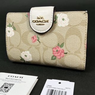 コーチ(COACH)のCOACH コーチ シグネチャー フローラル 二つ折り 財布 CR968 花柄 (財布)