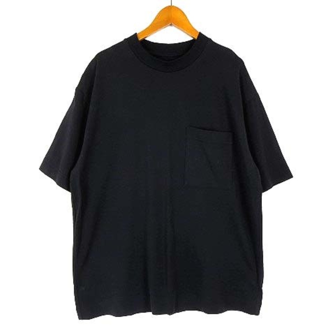 MUJI (無印良品)(ムジルシリョウヒン)の無印良品 Tシャツ ムラ糸 ビッグ ポケットT コットン 半袖 S-M 黒 メンズのトップス(Tシャツ/カットソー(半袖/袖なし))の商品写真