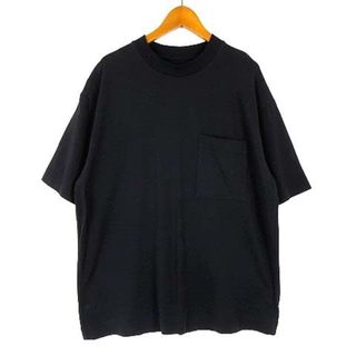 MUJI (無印良品) - 無印良品 Tシャツ ムラ糸 ビッグ ポケットT コットン 半袖 S-M 黒