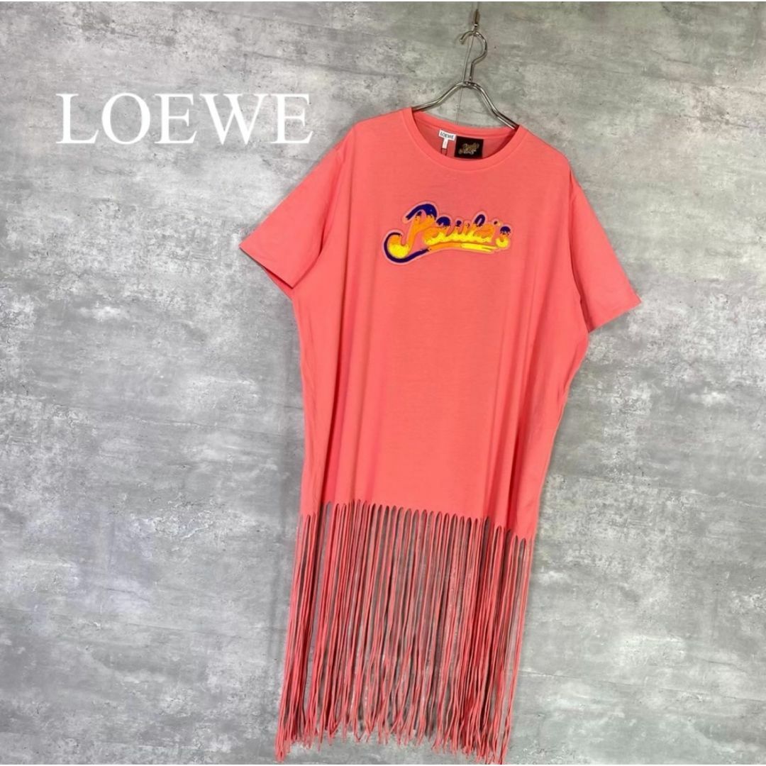 LOEWE(ロエベ)の『LOEWE』ロエベ  (M) ビーズロゴ フリンジ t シャツ レディースのトップス(Tシャツ(半袖/袖なし))の商品写真