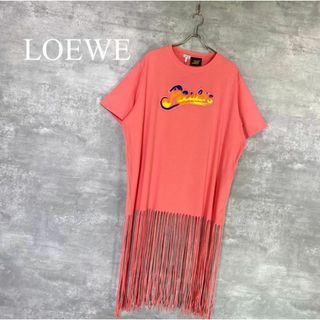 LOEWE - 『LOEWE』ロエベ  (M) ビーズロゴ フリンジ t シャツ