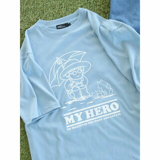 クラフトスタンダードブティック(CRAFT STANDARD BOUTIQUE)の【グレイッシュブルー】【ユニセックス】UVカット / OKAPPA HERO TEE/24SS(カットソー(長袖/七分))