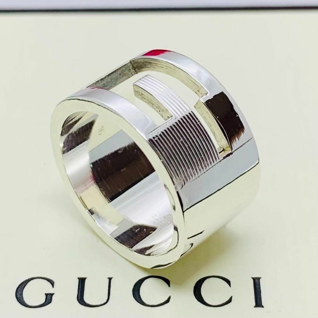 Gucci(グッチ)のC265 極美品 グッチ Gリング ワイド 刻印16 指輪 サイズ およそ14号 レディースのアクセサリー(リング(指輪))の商品写真