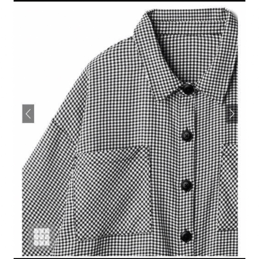 GRL(グレイル)のgrl 千鳥柄ショート丈オーバーシャツ[gc80] レディースのトップス(シャツ/ブラウス(長袖/七分))の商品写真