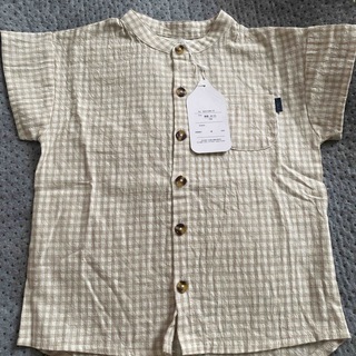韓国 淡色 mamarakuママラク半袖チェック柄100cm(Tシャツ/カットソー)
