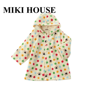 PINK HOUSE - MIKI HOUSE ミキハウス カラフル水玉 ベビーバスローブ タオル