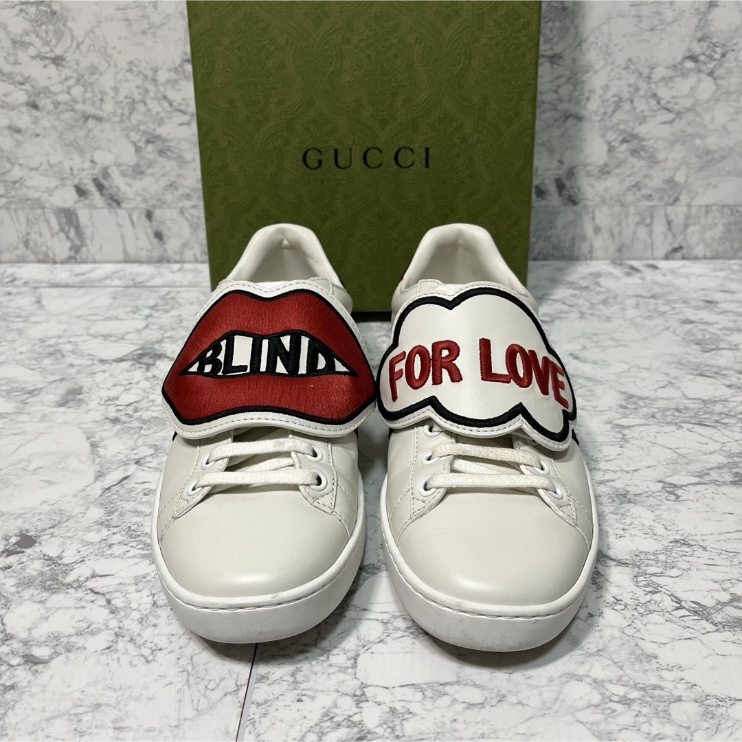 Gucci(グッチ)の✨美品✨GUCCI 安室奈美恵 ローカットスニーカー 唇 白 レザー 36 レディースの靴/シューズ(スニーカー)の商品写真