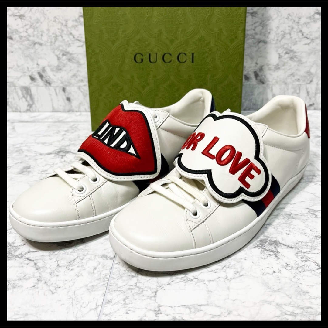 Gucci(グッチ)の✨美品✨GUCCI 安室奈美恵 ローカットスニーカー 唇 白 レザー 36 レディースの靴/シューズ(スニーカー)の商品写真