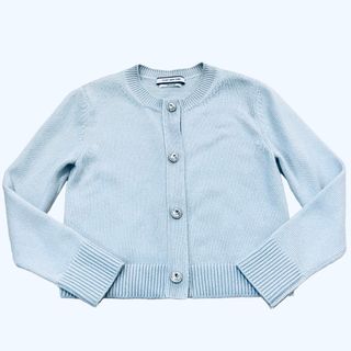 FOXEY NEW YORK - フォクシーニューヨーク ノーカラー コットンニット カーディガン  ビジュー