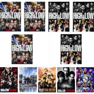 [347017]HiGH & LOW(11枚セット)TV版 SEASON1 全3巻、SEASON2 全3巻 + THE MOVIE、2、3 + THE RED RAIN + THE MIGHTY WARRIORS【全巻セット 邦画 中古 DVD】ケース無:: レンタル落ち(TVドラマ)