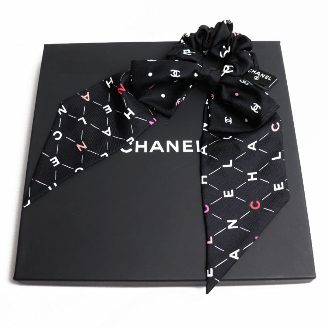 CHANEL(シャネル)のCHANEL シャネル シルク リボン ヘアアクセサリー シュシュ レディース【中古】【美品】 レディースのアクセサリー(その他)の商品写真