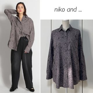 ニコアンド(niko and...)の【美品】niko and ... レオパード柄リネン混シャツ(シャツ/ブラウス(長袖/七分))