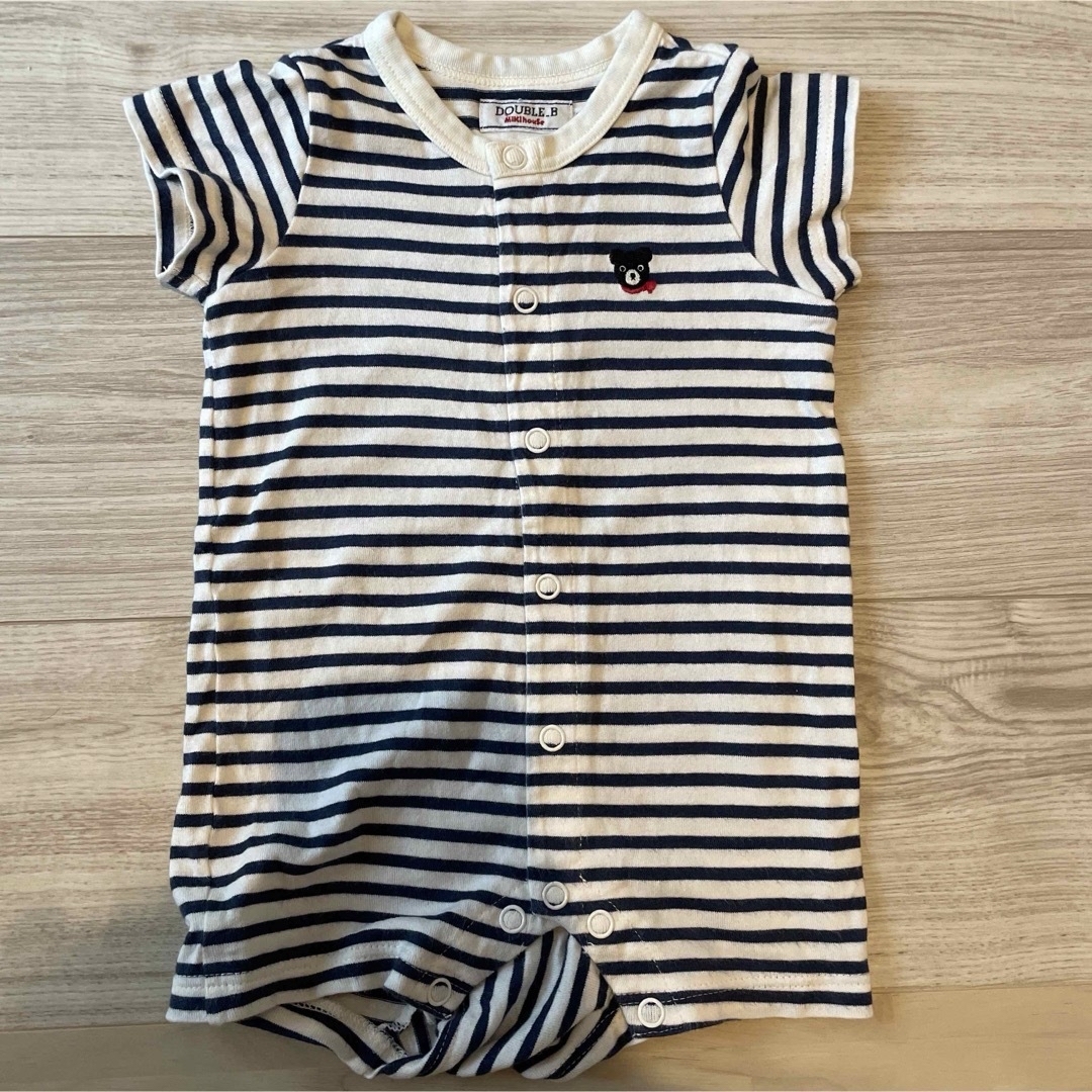 mikihouse(ミキハウス)の【70サイズ】ロンパース2枚セット キッズ/ベビー/マタニティのベビー服(~85cm)(ロンパース)の商品写真