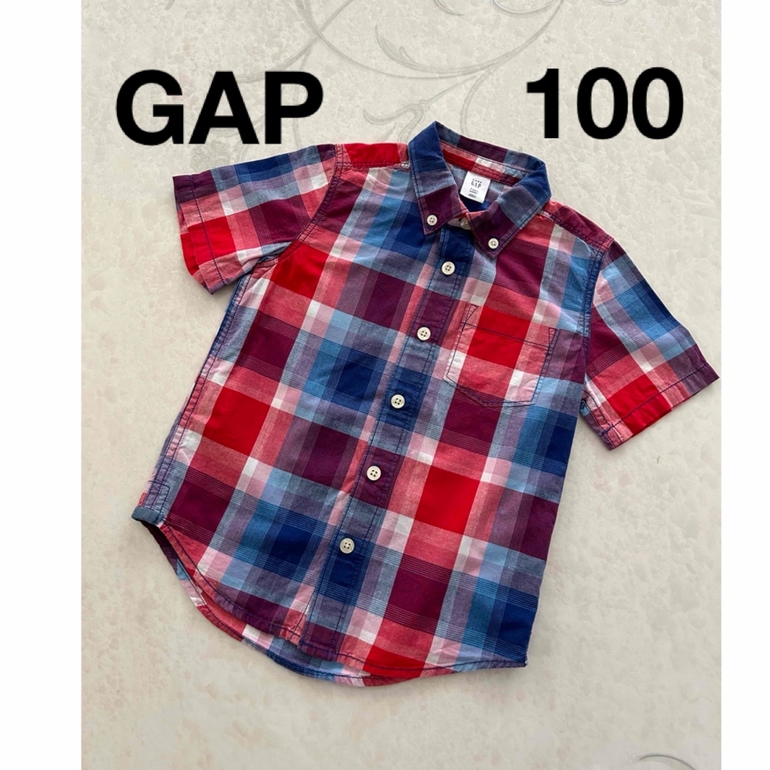 GAP(ギャップ)のGAP ギャップ　キッズ半袖シャツ　チェックシャツ　ブラウス キッズ/ベビー/マタニティのキッズ服男の子用(90cm~)(Tシャツ/カットソー)の商品写真