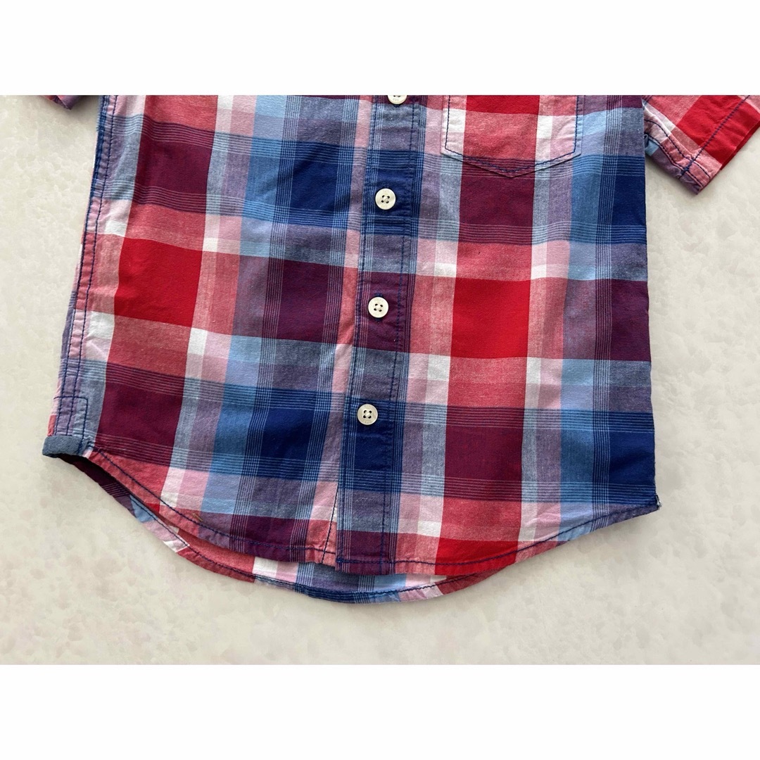 GAP(ギャップ)のGAP ギャップ　キッズ半袖シャツ　チェックシャツ　ブラウス キッズ/ベビー/マタニティのキッズ服男の子用(90cm~)(Tシャツ/カットソー)の商品写真