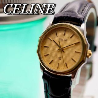 美品 CELINE ラウンド ゴールド クォーツ レディース腕時計 721