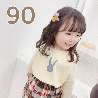 【新品】 90 白 キッズ ベビー服 子供服 Tシャツ 長袖 シンプル おしゃれ(Tシャツ/カットソー)