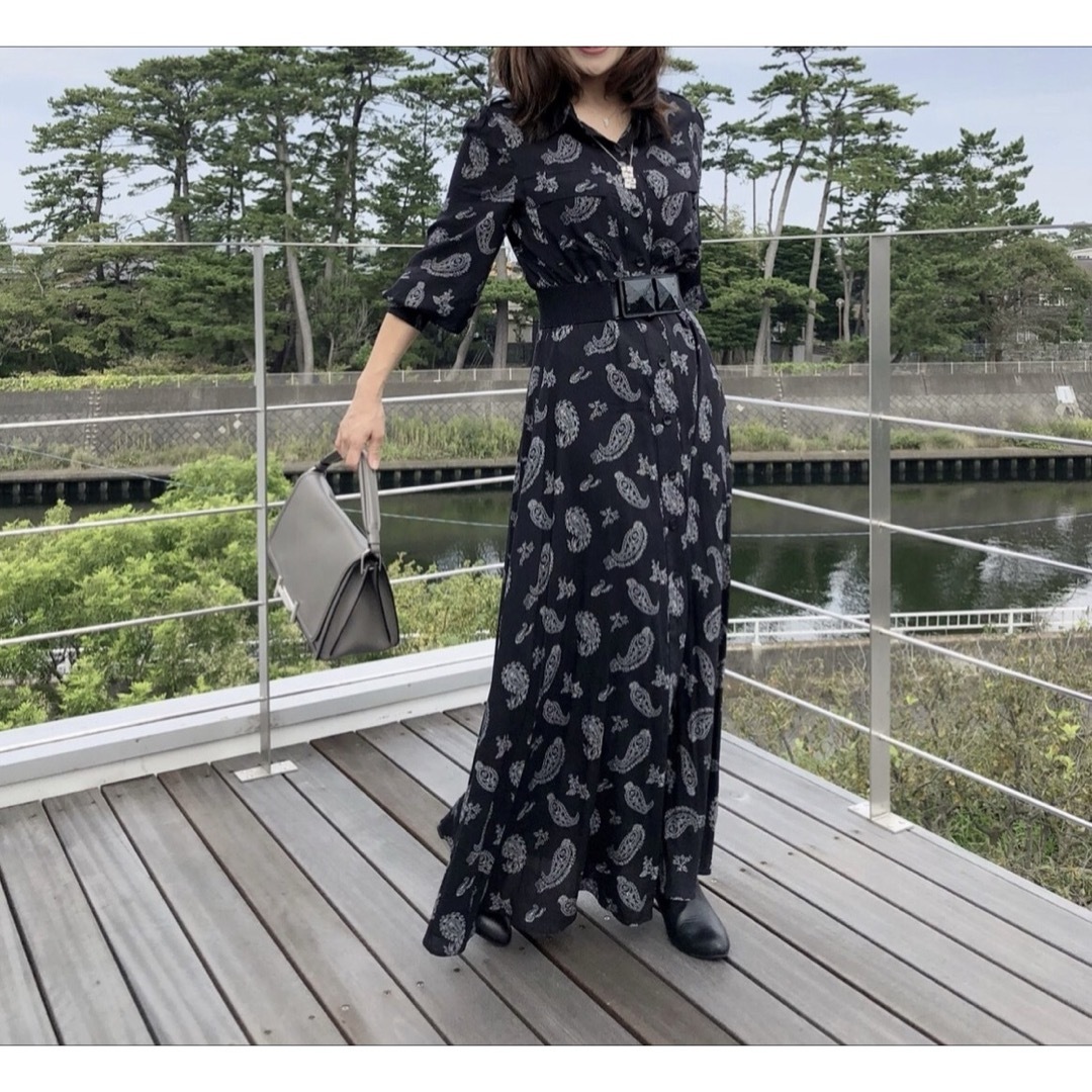 ZARA(ザラ)のZARA ペイズリー　シャツワンピース レディースのワンピース(ロングワンピース/マキシワンピース)の商品写真