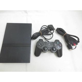  中古品 ゲーム プレイステーション2 PS2 本体 SCPH-70000 チャーコルブラック 動作品 コントロール 出力ケーブル付き(携帯用ゲーム機本体)