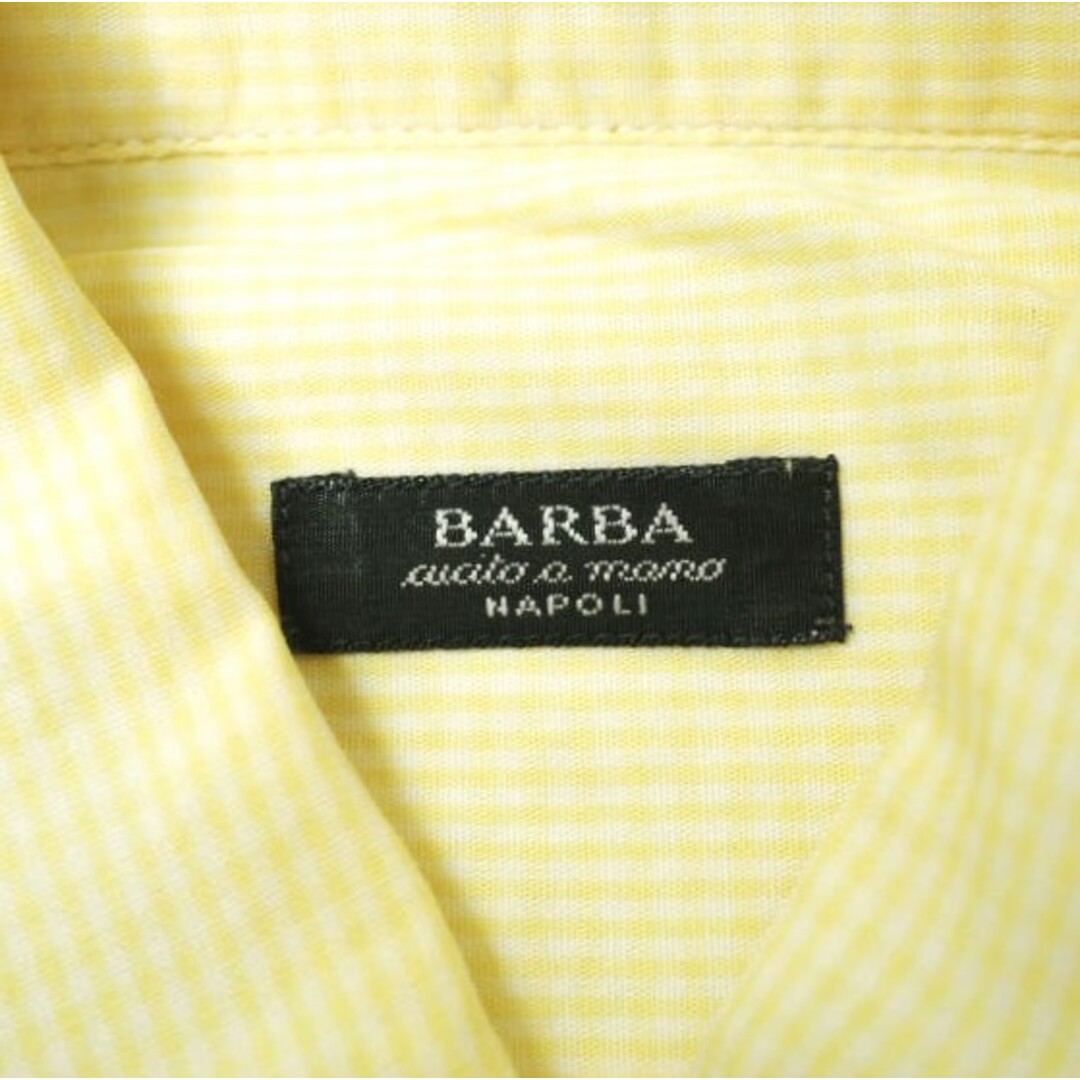 BARBA(バルバ)のBARBA バルバ イタリア製 ギンガムチェックBDシャツ 23-11-1019-607 14 1/2(37) イエロー 長袖 ボタンダウン トップス【中古】【BARBA】 メンズのトップス(シャツ)の商品写真