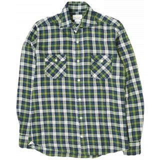 giannetto ジャンネット イタリア製 SLIM FIT チェックワイドカラーシャツ S GREEN 長袖 ホリゾンタルカラー トップス【中古】【giannetto】(シャツ)