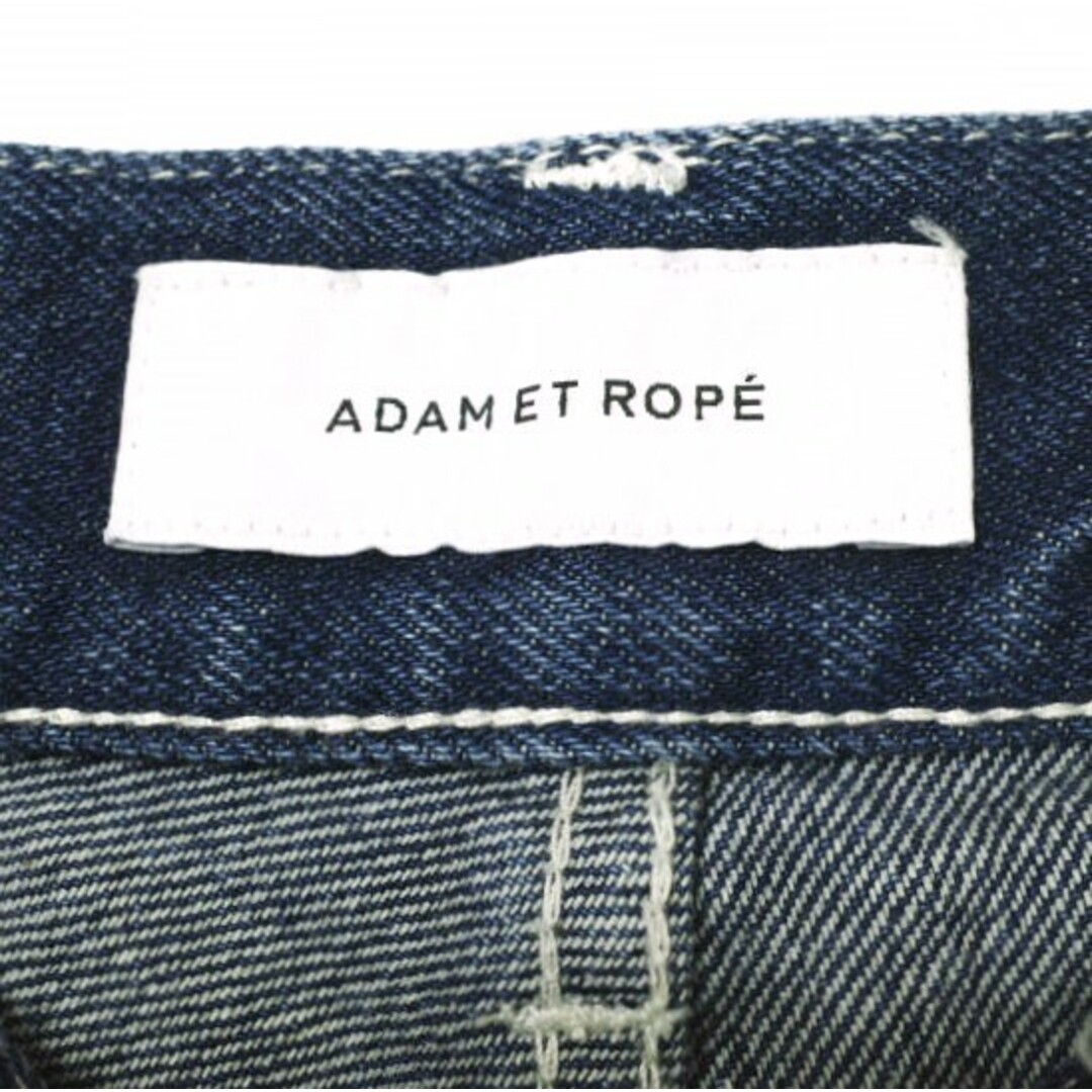 Adam et Rope'(アダムエロぺ)のADAM ET ROPE アダムエロペ 21AW サスティナブルデニムパンツ GAS21110 34 Indigo ワイド ボタンフライ ジーンズ ボトムス【中古】【ADAM ET ROPE】 レディースのパンツ(デニム/ジーンズ)の商品写真