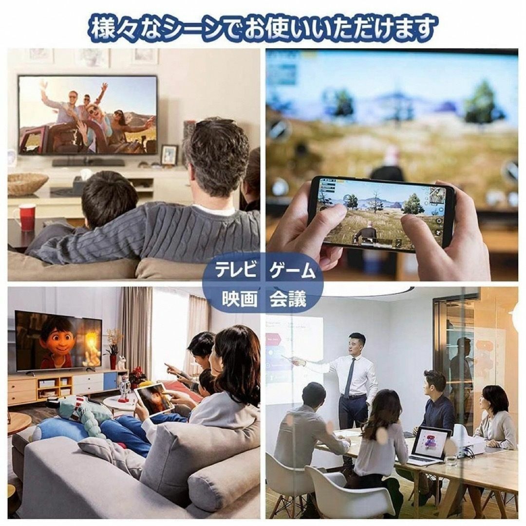 iphone ipad HDMI 変換 アダプタ ケーブル スマホ 接続 テレビ スマホ/家電/カメラのテレビ/映像機器(映像用ケーブル)の商品写真