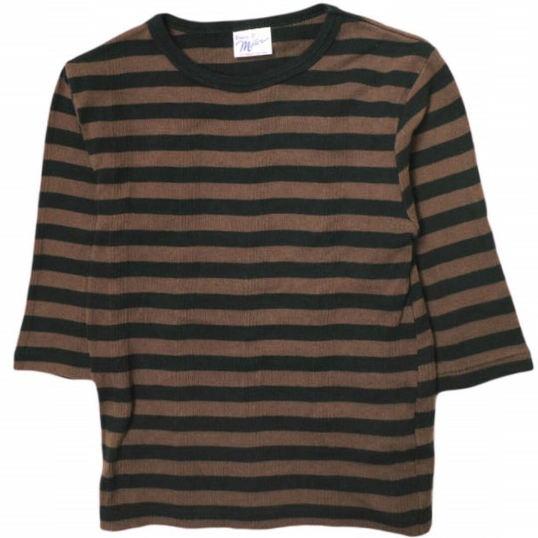 MILLER(ミラー)のmiller x ADAM ET ROPE ミラー アダムエロペ 23AW 別注 5S/S TEE ボーダーハーフスリーブTシャツ RM232-2009AR Free ブラウン カットソー トップス【中古】【miller × ADAM ET ROPE】 レディースのトップス(Tシャツ(半袖/袖なし))の商品写真