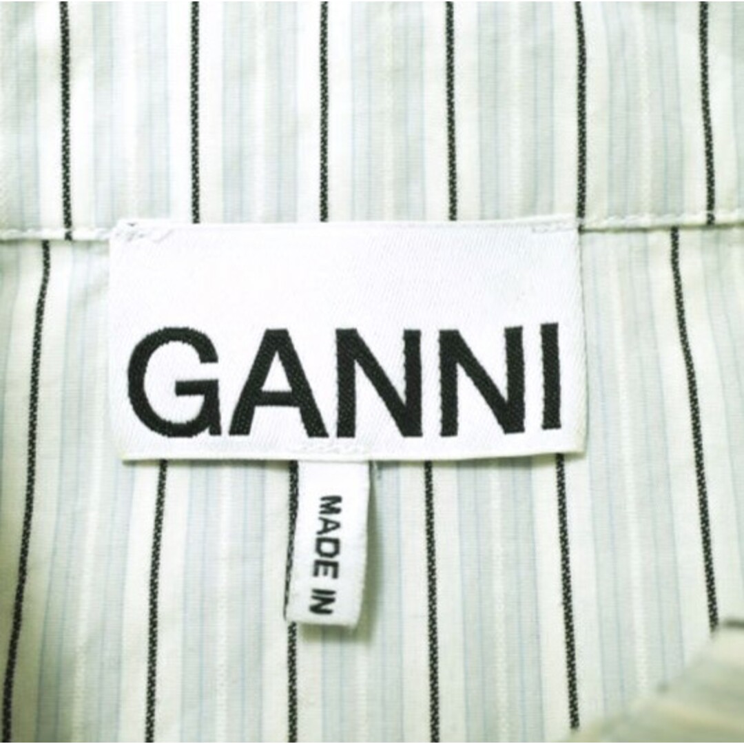 GANNI ガニー 20SS SHIRTING COTTON SHIRT アシンメトリーストライプシャツ EUH10090 36 サックス 長袖 トップス【中古】【GANNI】 レディースのトップス(シャツ/ブラウス(長袖/七分))の商品写真