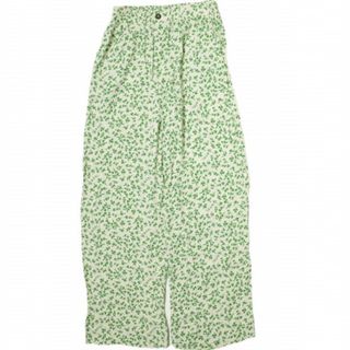 GANNI ガニー 20SS PRINTED CREPE PANTS プリントクレープパンツ EUS10210 34 グリーン イージー ボトムス【中古】【GANNI】(カジュアルパンツ)