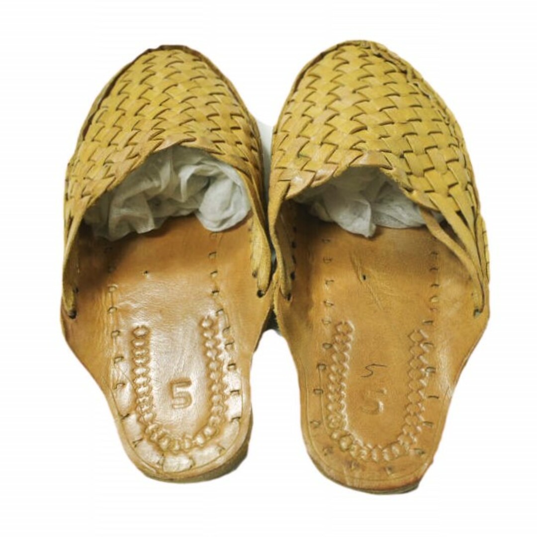 KENNETH FIELD ケネスフィールド INDIA SANDAL レザー編み込み インドサンダル 5(22-23cm程度) TAN ペタンコ シューズ【中古】【KENNETH FIELD】 レディースの靴/シューズ(サンダル)の商品写真