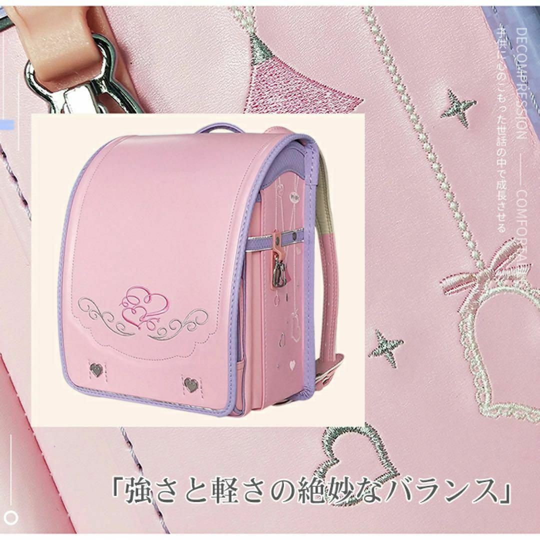 ランドセル　女の子　新品　入学祝い　プレゼント　紫　パープル　軽量　クラリーノ キッズ/ベビー/マタニティのこども用バッグ(ランドセル)の商品写真