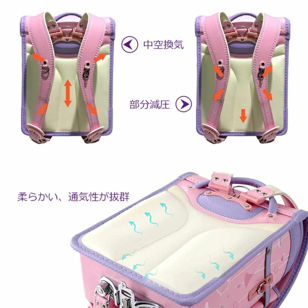 ランドセル　女の子　新品　入学祝い　プレゼント　紫　パープル　軽量　クラリーノ キッズ/ベビー/マタニティのこども用バッグ(ランドセル)の商品写真