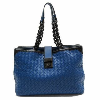 ボッテガヴェネタ(Bottega Veneta)のボッテガヴェネタ BOTTEGAVENETA ショルダーバッグ イントレチャート レザー ブルー/ブラック レディース 送料無料【中古】 w0169i(ショルダーバッグ)