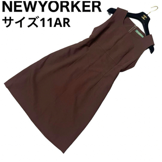 ニューヨーカー(NEWYORKER)のNEWYORKER ノースリーブワンピース　大きいサイズ11 日本製(ひざ丈ワンピース)