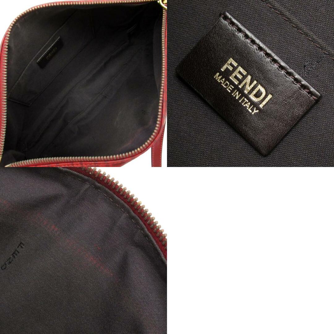 FENDI(フェンディ)のフェンディ FENDI 斜め掛けショルダーバッグ ズッキーノ PVC/レザー ダークレッド ゴールド レディース 送料無料【中古】 w0170a レディースのバッグ(ショルダーバッグ)の商品写真