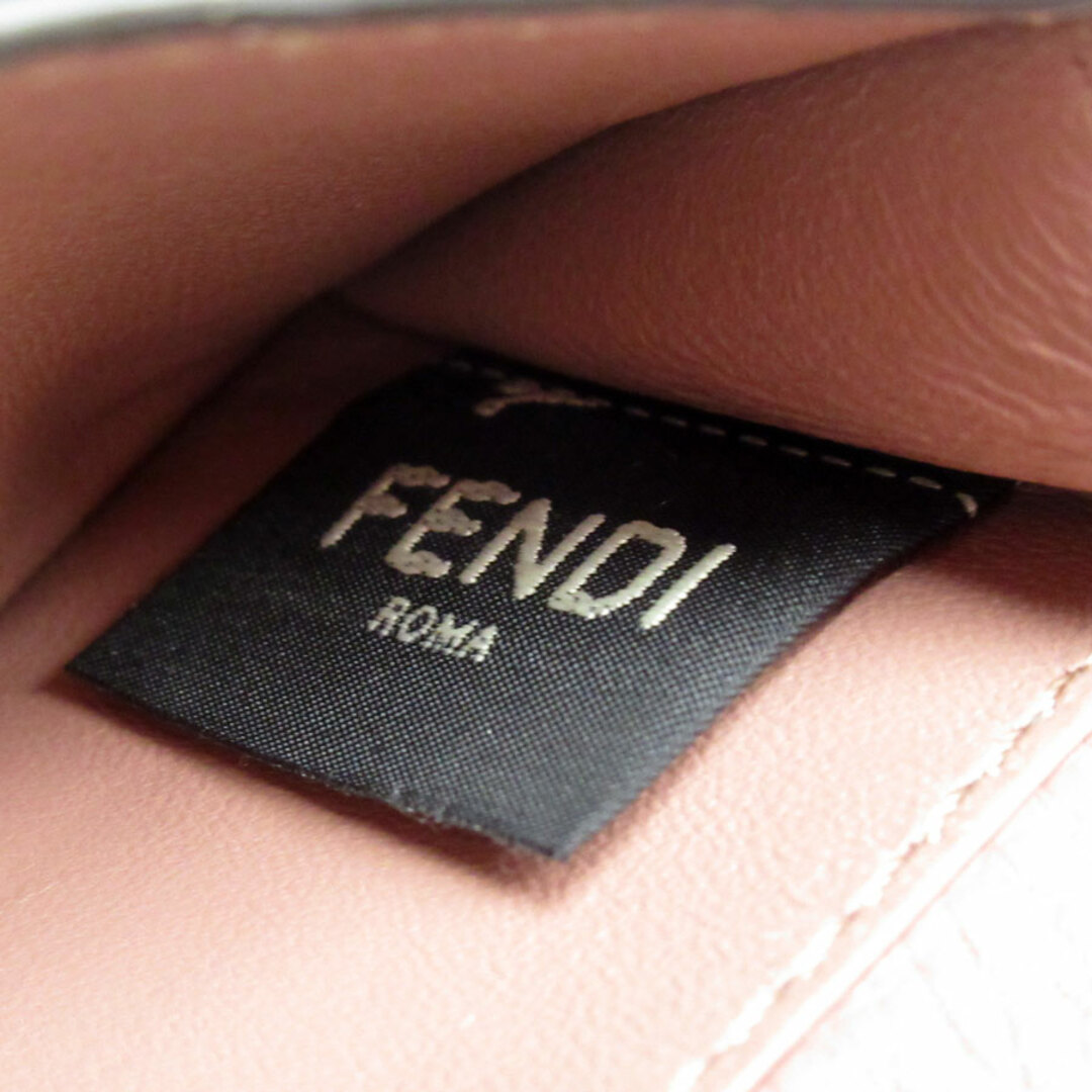 FENDI(フェンディ)のフェンディ FENDI 三つ折り財布 レザー ピンクグレージュ ゴールド レディース 送料無料【中古】 w0176a レディースのファッション小物(財布)の商品写真