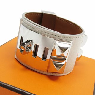 エルメス(Hermes)のエルメス HERMES ブレスレット コリエドシアン レザー/メタル オフホワイト/シルバー ユニセックス 送料無料【中古】 w0180i(ブレスレット/バングル)