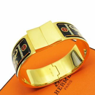 エルメス(Hermes)のエルメス HERMES バングル ブレスレット クリッククラック メタル/エナメル ゴールド/ブラック レディース 送料無料【中古】 w0181i(ブレスレット/バングル)