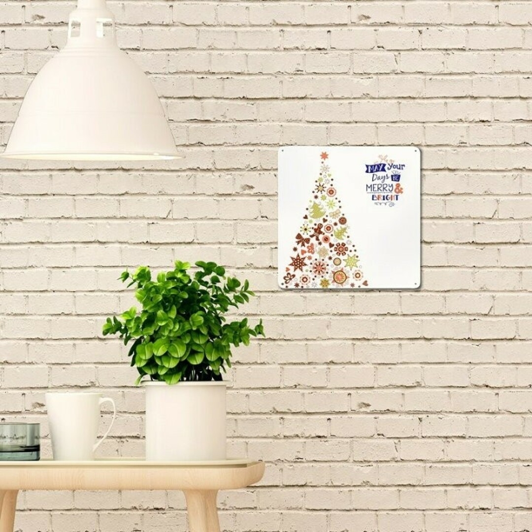 デザイン看板】クリスマスツリー白★ポスター絵アートパネル壁かわいい飾り付け インテリア/住まい/日用品のインテリア小物(ウェルカムボード)の商品写真